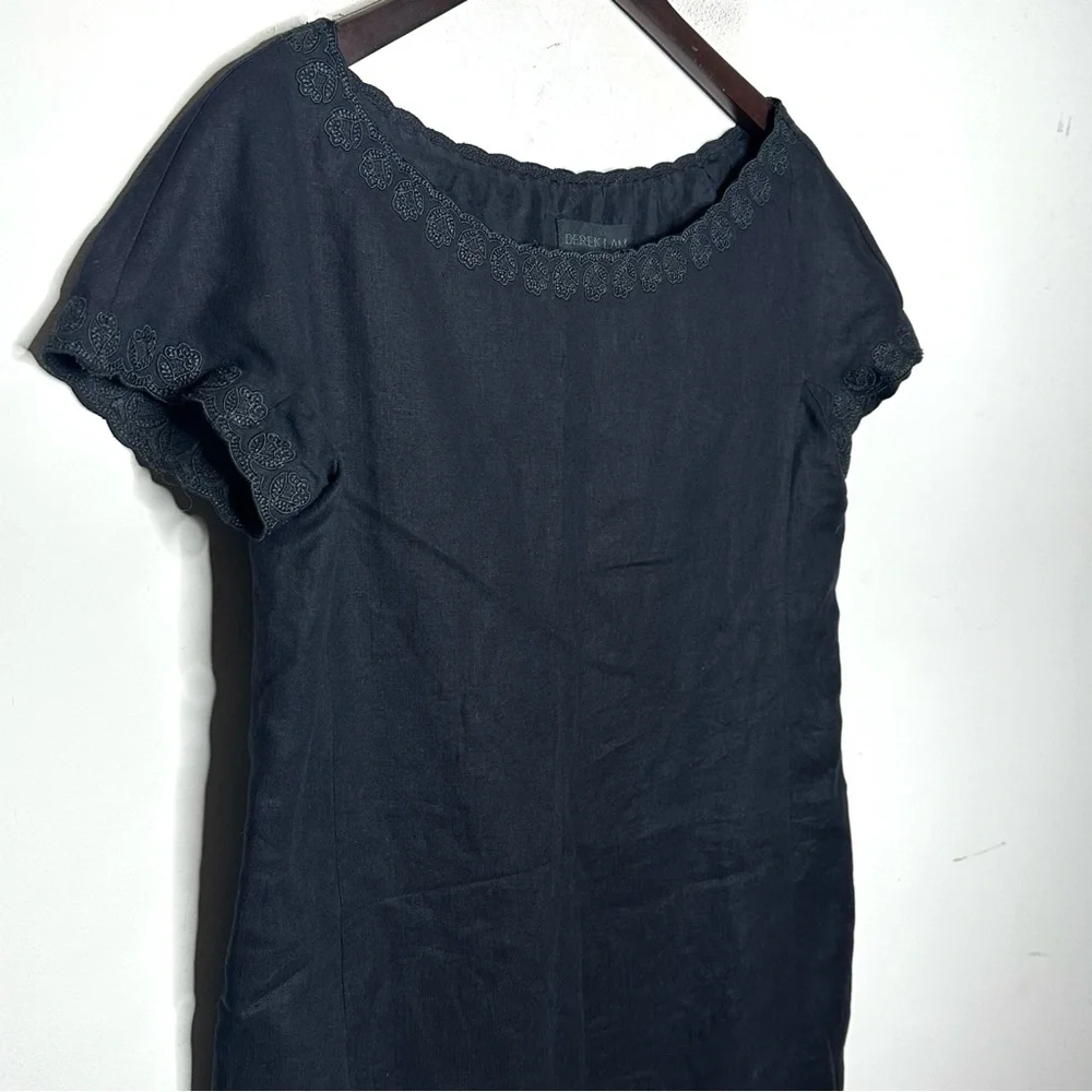Vintage Derek Lam Linen Black Mini Dress - Picture 4 of 9